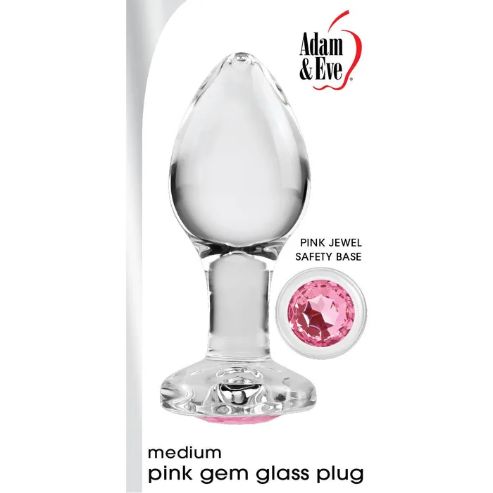 Anal Pink Gem Glass Plug Medium Pink Adam and Eve Anal Pink Gem Glass Plug Medium Pink Adam and Eve