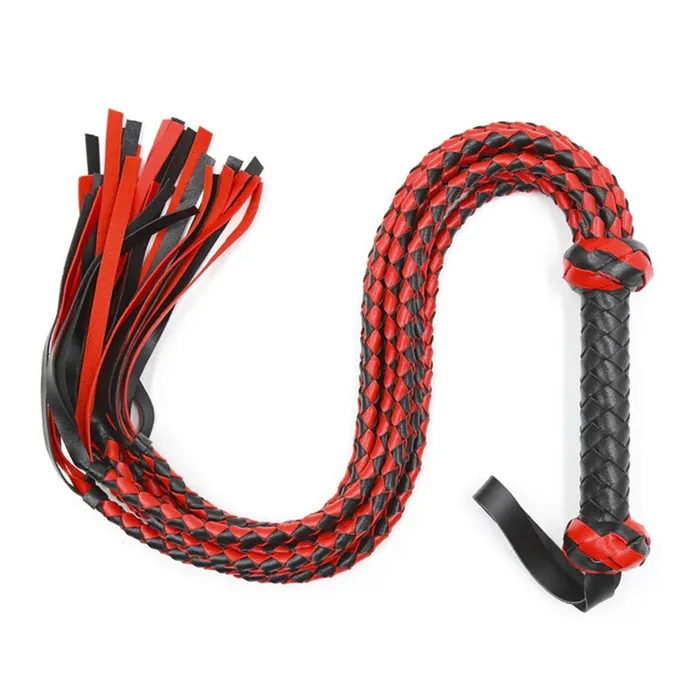 Sex PU Leather Whip for Couple Adult RedBlack Flirt Whip Soft BDSM Tail EVEs SECRETS Anal