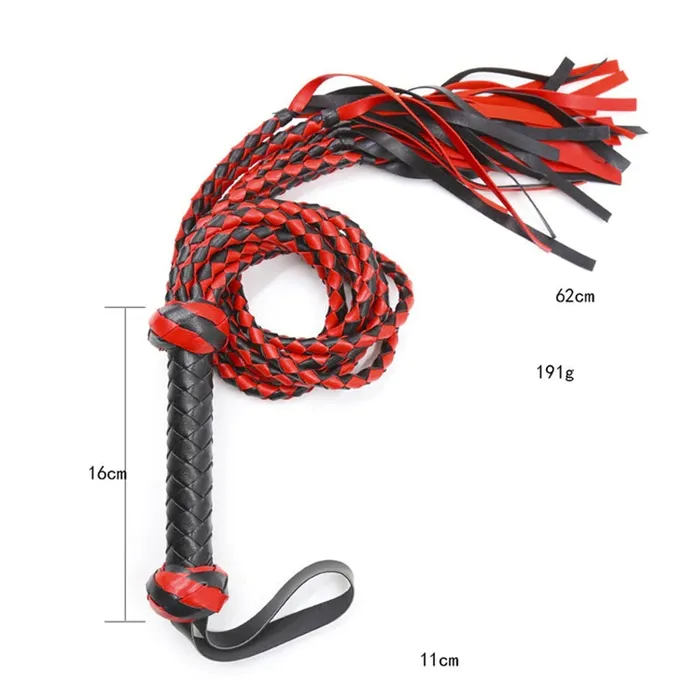 Sex PU Leather Whip for Couple Adult RedBlack Flirt Whip Soft BDSM Tail EVEs SECRETS Anal