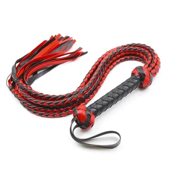 Sex PU Leather Whip for Couple Adult RedBlack Flirt Whip Soft BDSM Tail EVEs SECRETS Anal