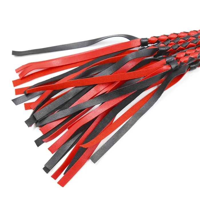 Sex PU Leather Whip for Couple Adult RedBlack Flirt Whip Soft BDSM Tail EVEs SECRETS Anal