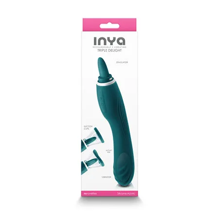 Vibrators NS Novelties Inya Triple Delight Licking and Suction Vibrator