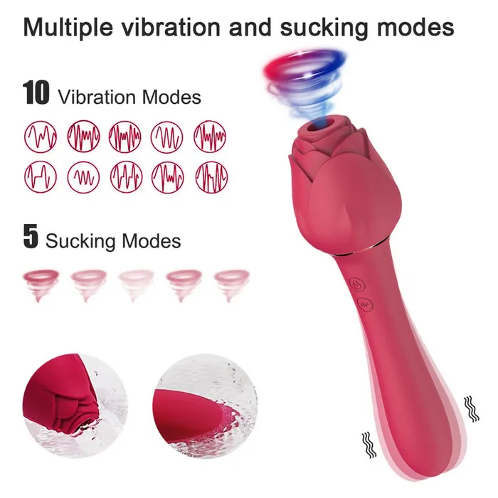 Vibrators Rose Vibrators For Women Vagina Sucking Clitoris Stimulator G Spot Powerful Vibrating Dildo EVEs SECRETS